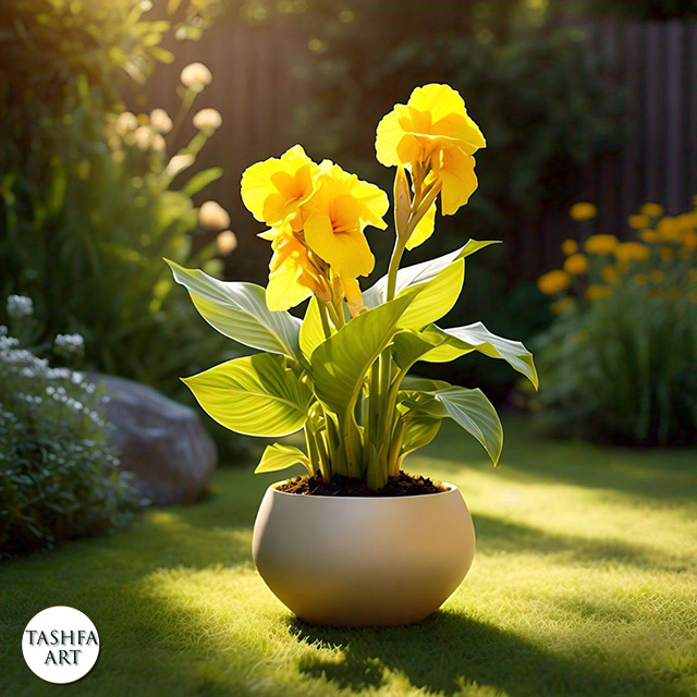 Yellow Canna Lily plant